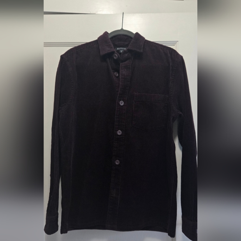 Express Rich Brown Corduroy Shirt